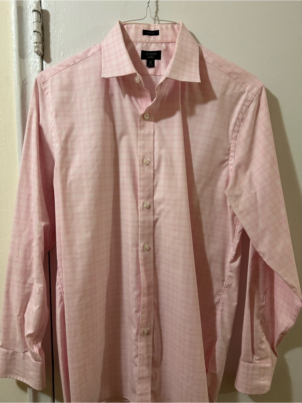 J. Crew Light Pink Men's Dress Shirt - Subtle Check
